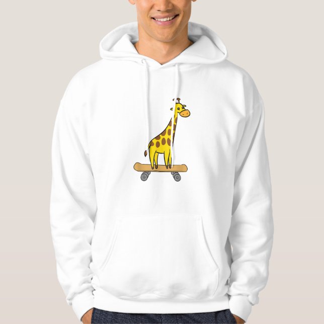Funny Giraffe Älskare Giraffe Skateboard Hoodie (Framsida)