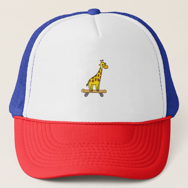 Funny Giraffe Älskare Giraffe Skateboard Keps (Framsida)