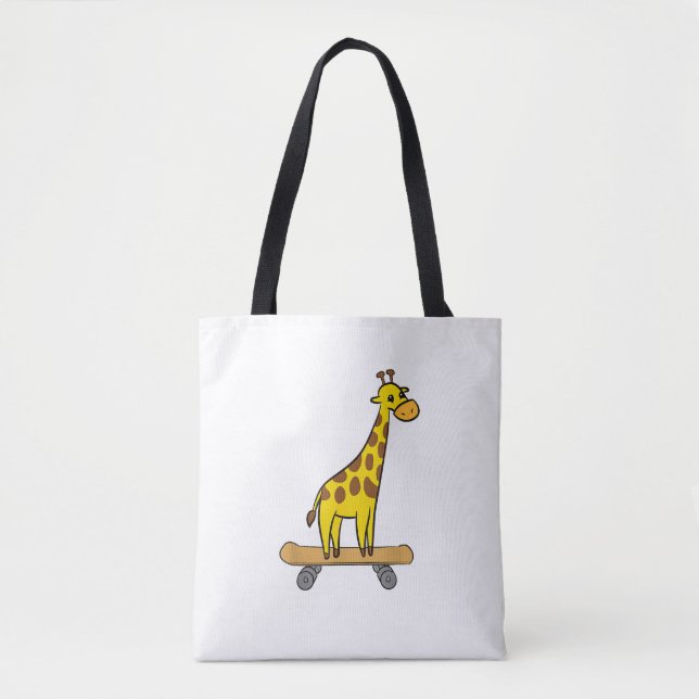 Funny Giraffe Älskare Giraffe Skateboard Tygkasse (Framsida)