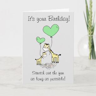 Funny Giraffe Animal Birthday Kort