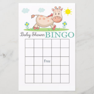 Funny Giraffe babyduschbingo-kort