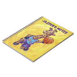 Funny Giraffe Basketball Player Anteckningsbok