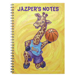 Funny Giraffe Basketball Player Anteckningsbok