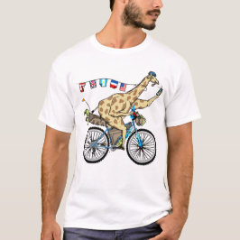 Funny giraffe bikeback t shirt