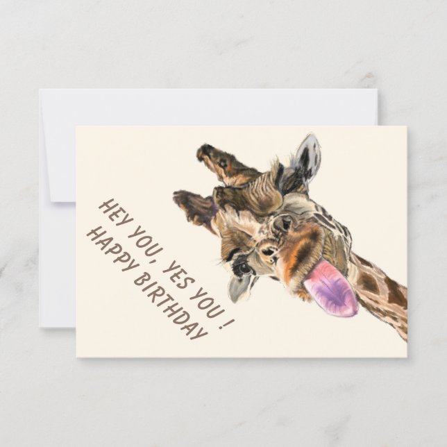 Funny Giraffe Birthday Card (Framsida)