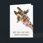 Funny Giraffe Birthday Card - Anpassningsbar Text Kort<br><div class="desc">Grattis på födelsedagen-kort med en fin utmärkelse av Tunga och en Tecknad av- med flytande (Teckning) - eller välj / lägg till din unika text / teckensnitt / Färg - Gör ditt Speciella kort - Ändra storlek och flytta eller ta bort och lägg till inslag / bild med anpassning verktyg!...</div>