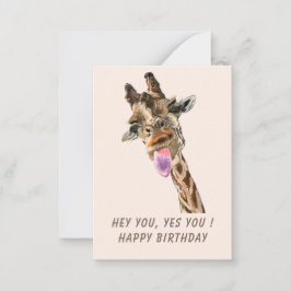 Funny Giraffe Birthday Card Anteckningskort