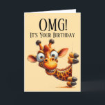 Funny Giraffe Birthday Card Helgkort<br><div class="desc">Idéfödelsedagskort med rolig giraff,  ändra texten själv när du beställer.</div>
