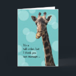 Funny Giraffe Birthday Card Kort<br><div class="desc">Lustigt och sött giraffe-födelsedagskort för vem som helst. Det här kortet är anpassade med ditt personlig-meddelande.</div>