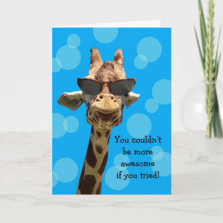Funny Giraffe Birthday Card Kort