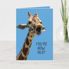 Funny Giraffe Birthday Card Kort
