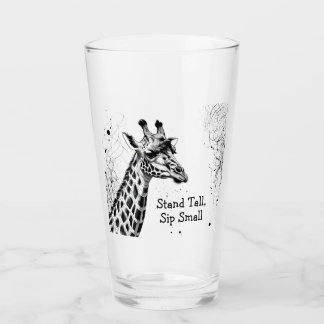 Funny Giraffe Black White Bläck Personlig Glaskopp