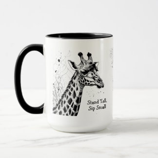 Funny Giraffe Black White Bläck Personlig Mugg