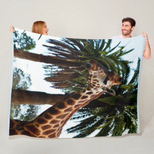 Funny Giraffe Blowing A Raspberry, Large Fleecefilt