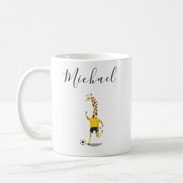 Funny Giraffe Boys Ocer Team Cute Personlig Kaffemugg (Vänster)