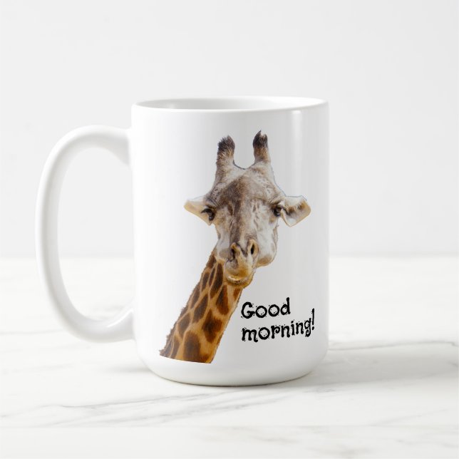 Funny Giraffe Bra God Hälsning Wildlife Kaffemugg (Vänster)