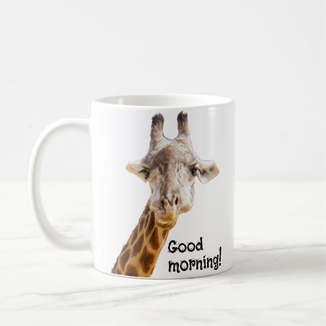 Funny Giraffe Bra God Hälsning Wildlife Kaffemugg (Vänster)
