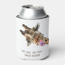 Funny Giraffe can Cooler Smile - Anpassningsbar Te