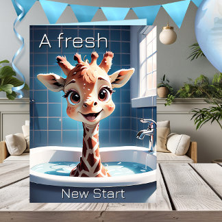 Funny Giraffe Child Birthday Kort