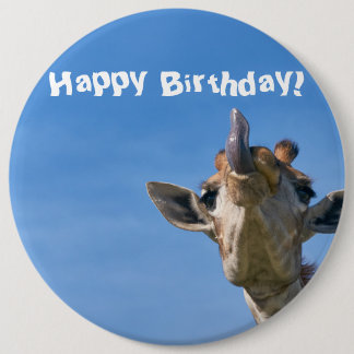 Funny Giraffe Grattis på födelsedagen Knapp
