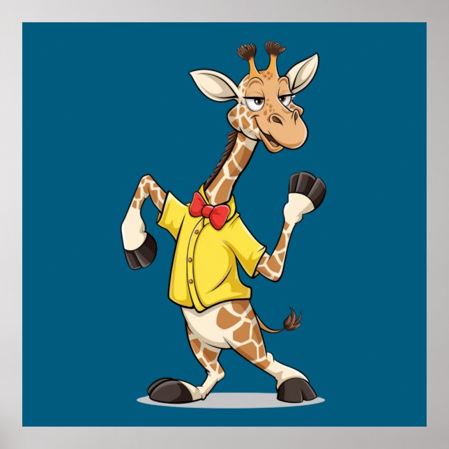 Funny Giraffe Illustration Poster (Framsidan)