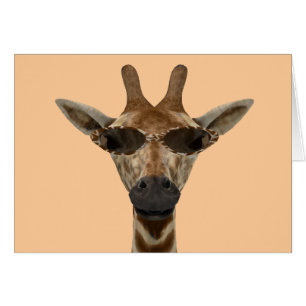 Funny Giraffe Incognito med Trendig solglasögon Hälsningskort