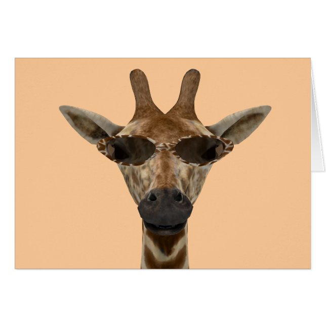 Funny Giraffe Incognito med Trendig solglasögon Hälsningskort (Framsidan Horizontal)