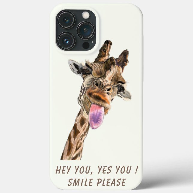 Funny Giraffe iphone case - Anpassningsbar Text (Baksida)