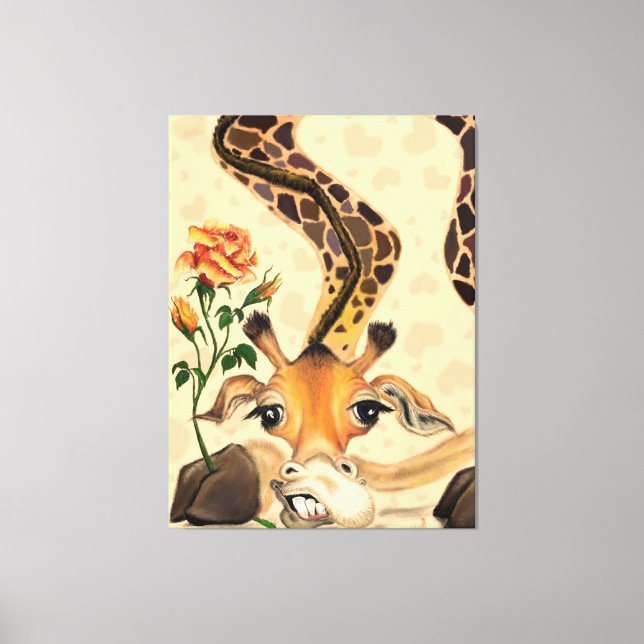 Funny Giraffe Kanvastryck (Framsida)
