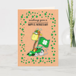 Funny Giraffe Kraft Papper St. Patrick's Day Anpas Kort