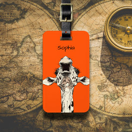 Funny Giraffe Luggage Tag Bagagebricka
