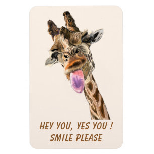Funny Giraffe Magnet - Anpassningsbar Text