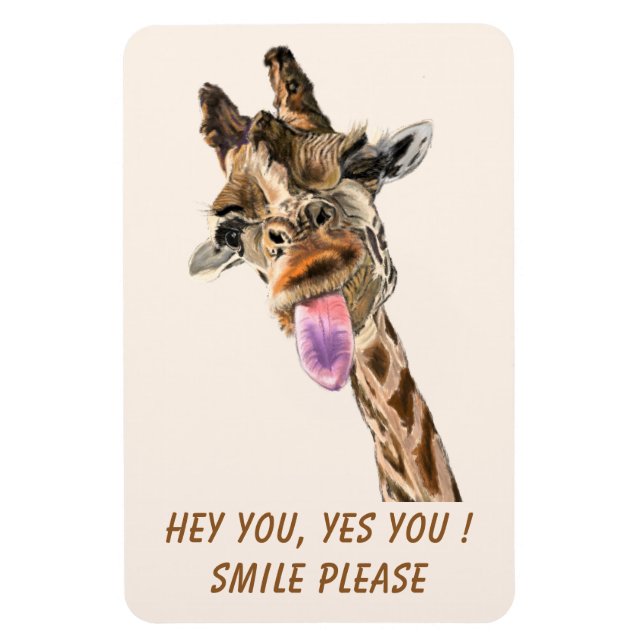 Funny Giraffe Magnet - Anpassningsbar Text (Vertikal)