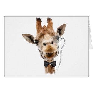 Funny Giraffe med Bowtie och Monocle Hälsningskort