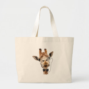 Funny Giraffe med Bowtie och Monocle Jumbo Tygkasse