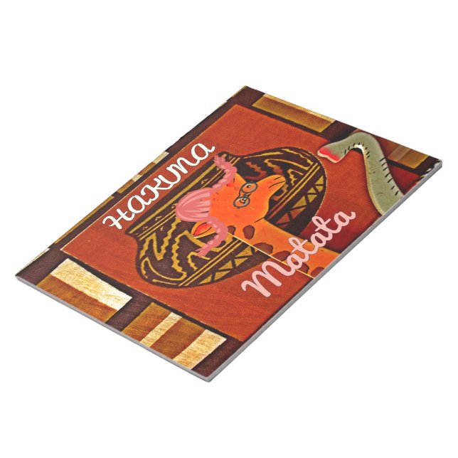 Funny Giraffe med coola text Hakuna Matata Anteckningsblock (Vinklad)