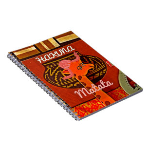Funny Giraffe med coola text Hakuna Matata Anteckningsbok Med Spiral