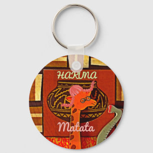 Funny Giraffe med coola text Hakuna Matata Nyckelring