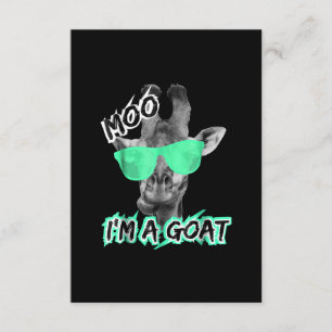 Funny Giraffe Moo Im A Goat Cute Zoo Animal Gift Tilläggskort