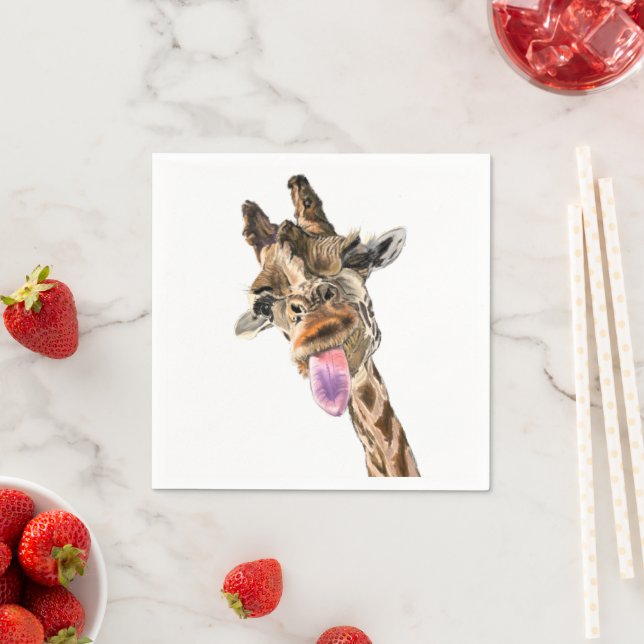 Funny Giraffe Napkins Smile Pappersservett (Insitu)