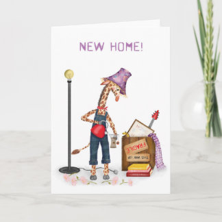 Funny giraffe new home card kort