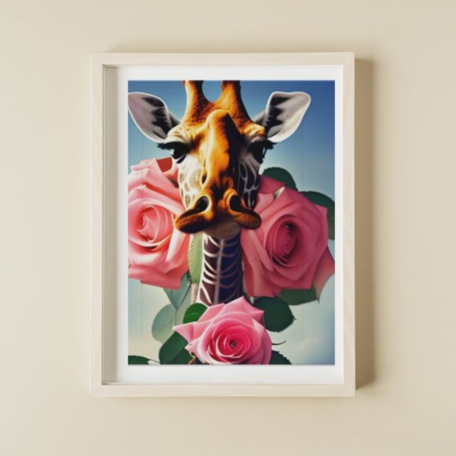 Funny Giraffe och Ro Digital Art Poster (Skapare uppladdad)