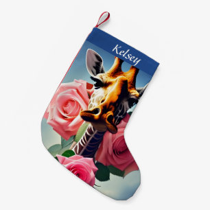 Funny Giraffe och Ro Surreal Personlig Liten Julstrumpa