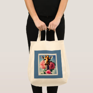 Funny Giraffe och Ro Surreal Shopping Tote Tygkasse