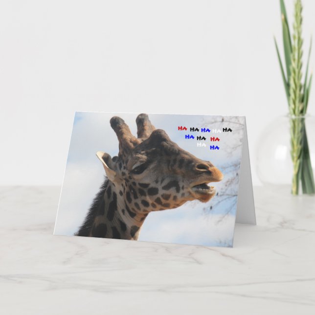 Funny Giraffe Old Age Birthday Card Kort (Framsida)