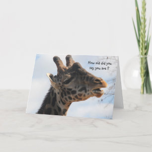 Funny Giraffe Old Age Birthday Card Kort