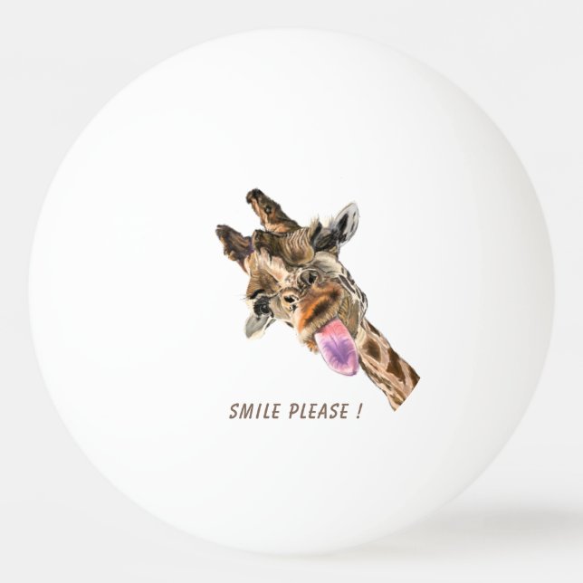 Funny Giraffe Ping Pong Boll Smile - Anpassningsba (Framsidan)