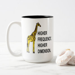 Funny Giraffe Pun Två-Tonad Mugg
