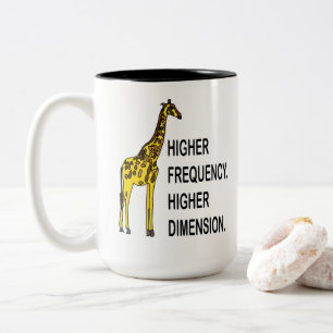 Funny Giraffe Pun Två-Tonad Mugg