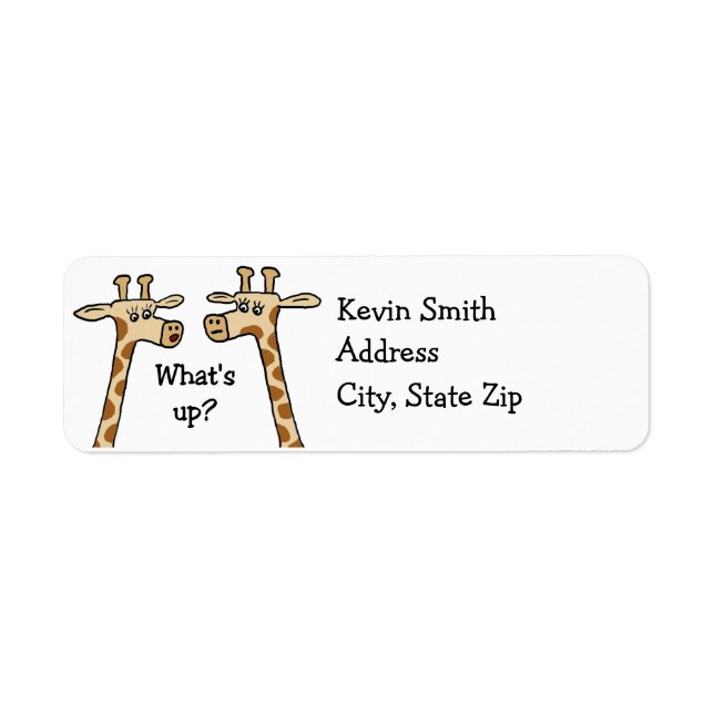 Funny Giraffe Returetiketters Returadress Etikett (Framsidan)